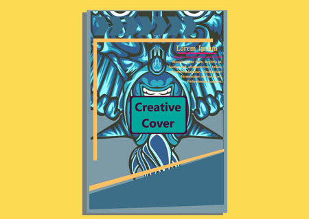 creative display layouts design with Mask as modeling and using pop art coloringのイラスト素材