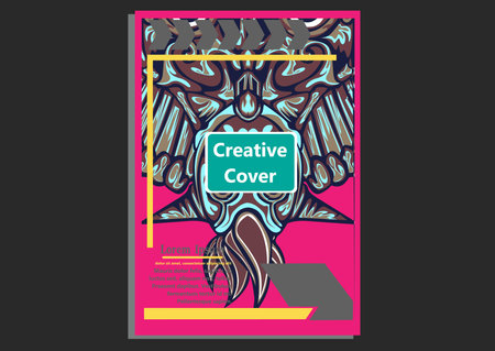 creative display layouts design with Mask as modeling and using pop art coloringのイラスト素材