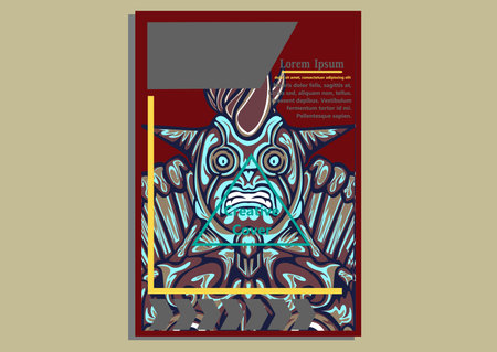 creative display layouts design with Mask as modeling and using pop art coloringのイラスト素材