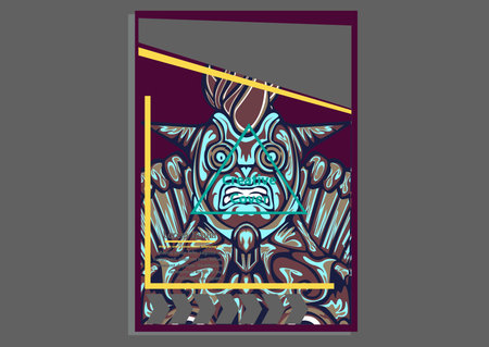 creative display layouts design with Mask as modeling and using pop art coloringのイラスト素材