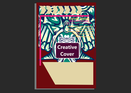 creative display layouts design with Mask as modeling and using pop art coloringのイラスト素材