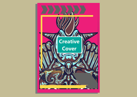 creative display layouts design with Mask as modeling and using pop art coloringのイラスト素材