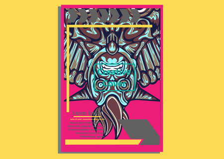creative display layouts design with Mask as modeling and using pop art coloringのイラスト素材