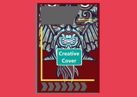 creative display layouts design with Mask as modeling and using pop art coloringのイラスト素材