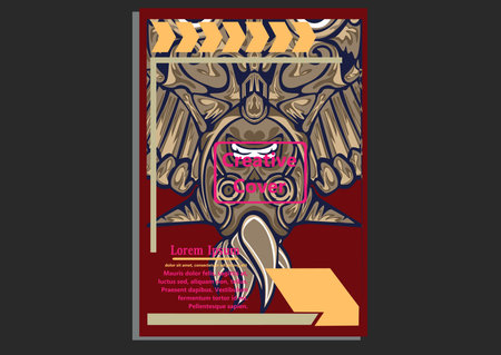 creative display layouts design with Mask as modeling and using pop art coloringのイラスト素材