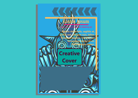 creative display layouts design with Mask as modeling and using pop art coloringのイラスト素材