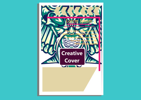 creative display layouts design with Mask as modeling and using pop art coloringのイラスト素材