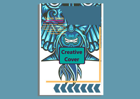 creative display layouts design with Mask as modeling and using pop art coloringのイラスト素材