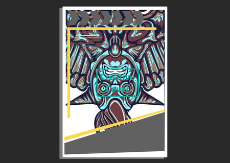 creative display layouts design with Mask as modeling and using pop art coloringのイラスト素材