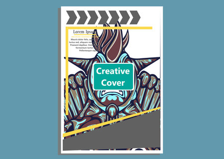 creative display layouts design with Mask as modeling and using pop art coloringのイラスト素材