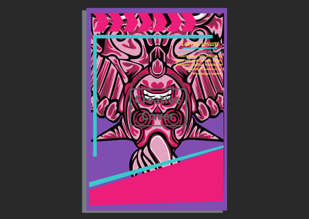 creative display layouts design with Mask as modeling and using pop art coloringのイラスト素材