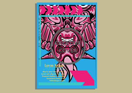 creative display layouts design with Mask as modeling and using pop art coloringのイラスト素材