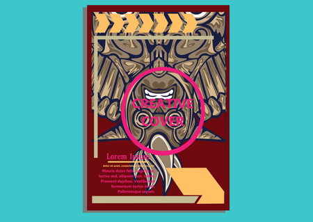 creative display layouts design with Mask as modeling and using pop art coloringのイラスト素材