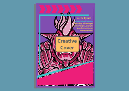 creative display layouts design with Mask as modeling and using pop art coloringのイラスト素材