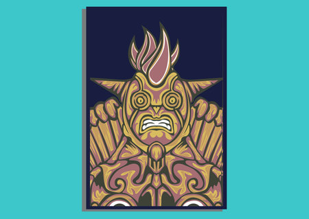 creative display layouts design with Mask as modeling and using pop art coloringのイラスト素材