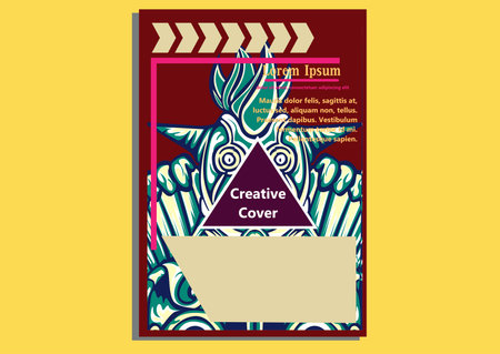 creative display layouts design with Mask as modeling and using pop art coloringのイラスト素材