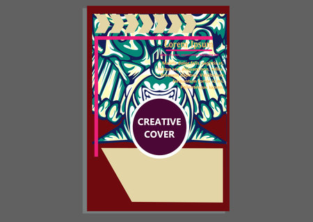 creative display layouts design with Mask as modeling and using pop art coloringのイラスト素材