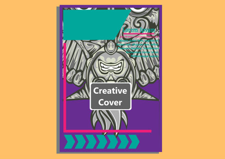 creative display layouts design with Mask as modeling and using pop art coloringのイラスト素材