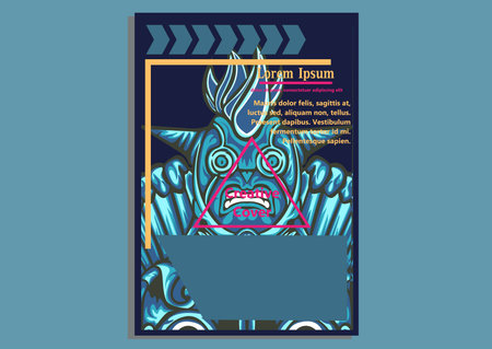 creative display layouts design with Mask as modeling and using pop art coloringのイラスト素材