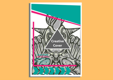 creative display layouts design with Mask as modeling and using pop art coloringのイラスト素材