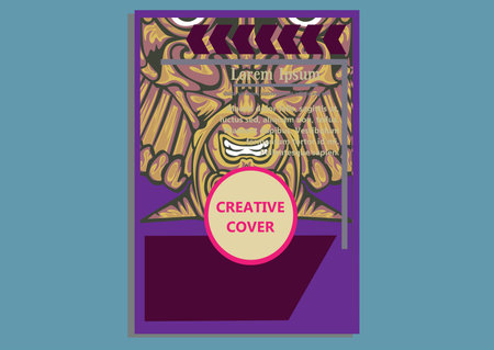 creative display layouts design with Mask as modeling and using pop art coloringのイラスト素材