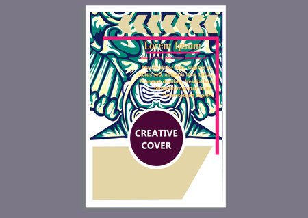 creative display layouts design with Mask as modeling and using pop art coloringのイラスト素材
