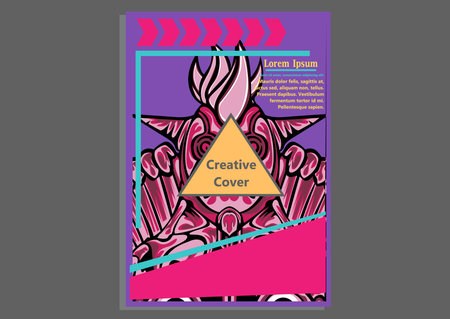 creative display layouts design with Mask as modeling and using pop art coloringのイラスト素材