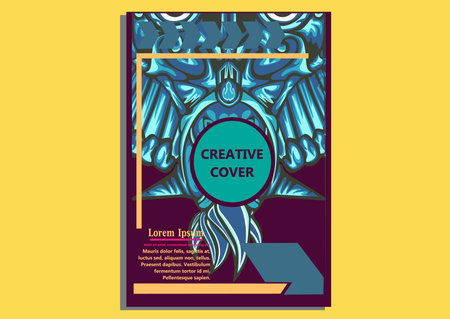 creative display layouts design with Mask as modeling and using pop art coloringのイラスト素材
