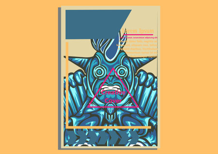 creative display layouts design with Mask as modeling and using pop art coloringのイラスト素材