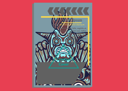 creative display layouts design with Mask as modeling and using pop art coloringのイラスト素材