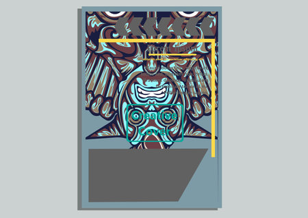 creative display layouts design with Mask as modeling and using pop art coloringのイラスト素材