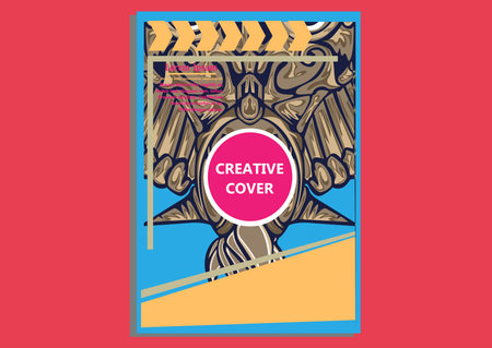 creative display layouts design with Mask as modeling and using pop art coloringのイラスト素材