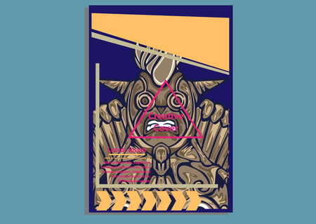 creative display layouts design with Mask as modeling and using pop art coloringのイラスト素材