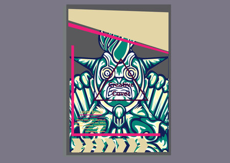 creative display layouts design with Mask as modeling and using pop art coloringのイラスト素材
