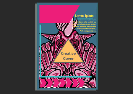 creative display layouts design with Mask as modeling and using pop art coloringのイラスト素材