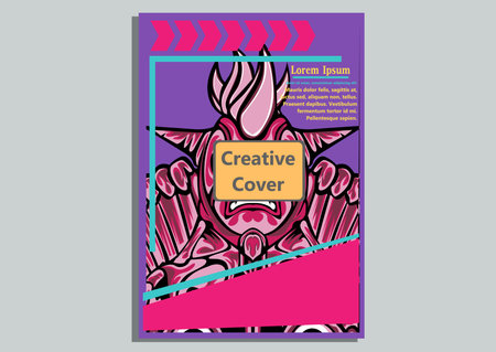 creative display layouts design with Mask as modeling and using pop art coloringのイラスト素材