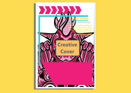 creative display layouts design with Mask as modeling and using pop art coloringのイラスト素材