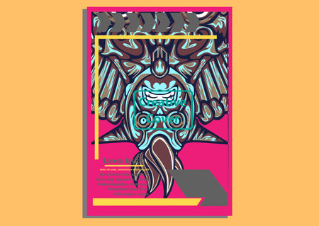 creative display layouts design with Mask as modeling and using pop art coloringのイラスト素材