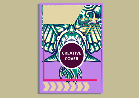 creative display layouts design with Mask as modeling and using pop art coloringのイラスト素材