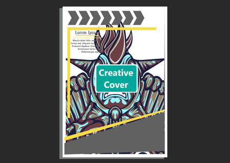 creative display layouts design with Mask as modeling and using pop art coloringのイラスト素材