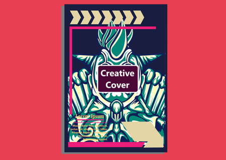 creative display layouts design with Mask as modeling and using pop art coloringのイラスト素材