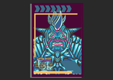 creative display layouts design with Mask as modeling and using pop art coloringのイラスト素材