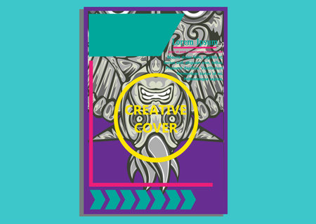 creative display layouts design with Mask as modeling and using pop art coloringのイラスト素材