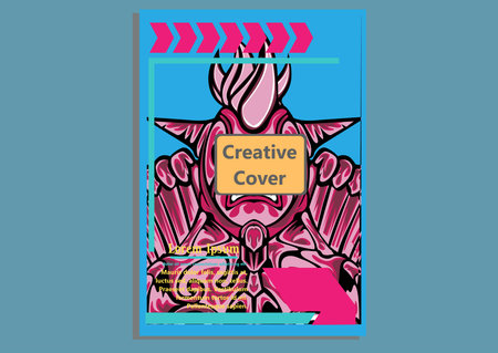 creative display layouts design with Mask as modeling and using pop art coloringのイラスト素材