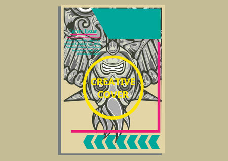 creative display layouts design with Mask as modeling and using pop art coloringのイラスト素材