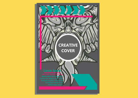 creative display layouts design with Mask as modeling and using pop art coloringのイラスト素材