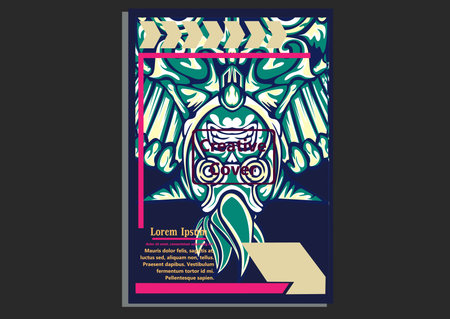 creative display layouts design with Mask as modeling and using pop art coloringのイラスト素材