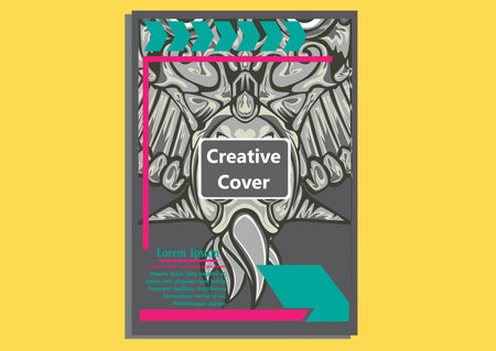 creative display layouts design with Mask as modeling and using pop art coloringのイラスト素材