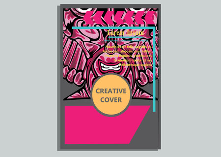 creative display layouts design with Mask as modeling and using pop art coloringのイラスト素材