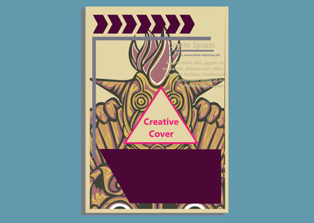 creative display layouts design with Mask as modeling and using pop art coloringのイラスト素材